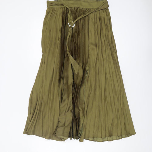Topshop Women's Green Pleated Skirt Size 12