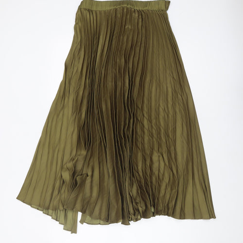 Topshop Women's Green Pleated Skirt Size 12