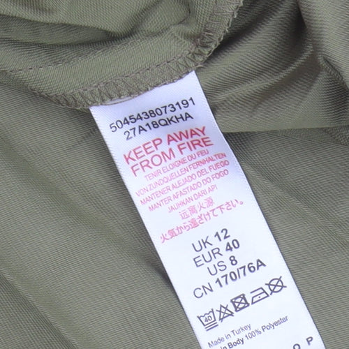 Topshop Women's Green Pleated Skirt Size 12