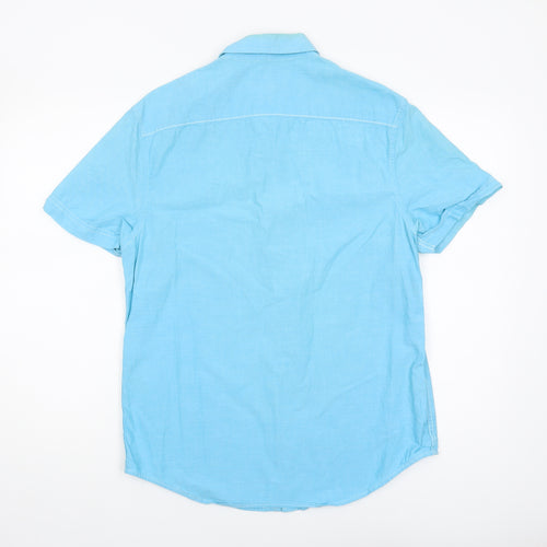 Original Penguin Men's Blue Button-Up Shirt Medium