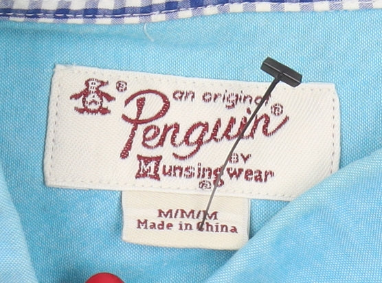 Original Penguin Men's Blue Button-Up Shirt Medium