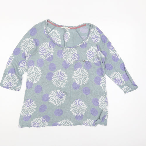 White Stuff Women's Multicoloured Linen T-Shirt - Size 10