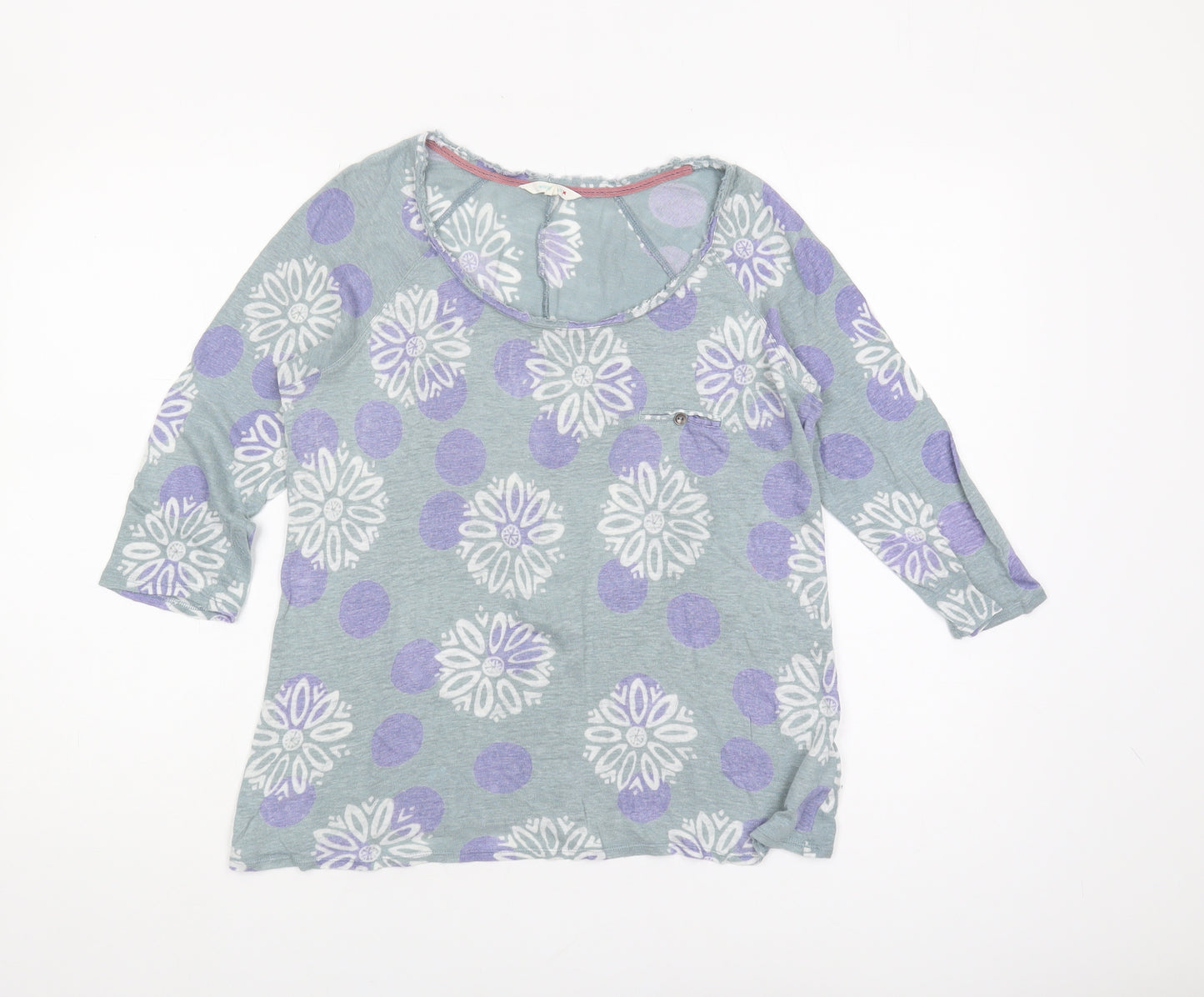 White Stuff Women's Multicoloured Linen T-Shirt - Size 10