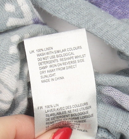 White Stuff Women's Multicoloured Linen T-Shirt - Size 10