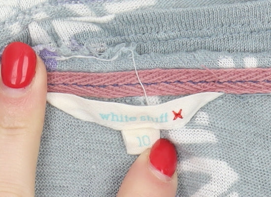 White Stuff Women's Multicoloured Linen T-Shirt - Size 10