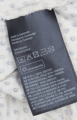 H&M Women's Beige Geometric T-Shirt Crew Neck S