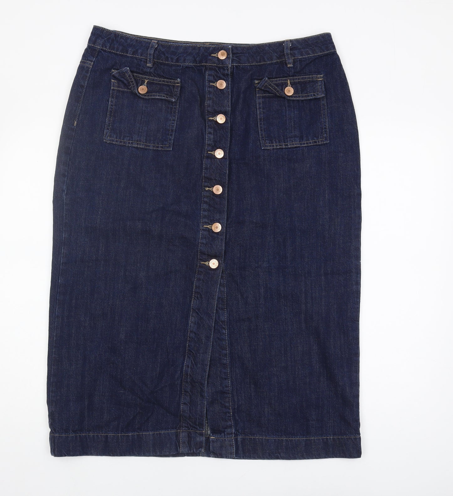 Next Women's Blue Denim Pencil Skirt Size 16