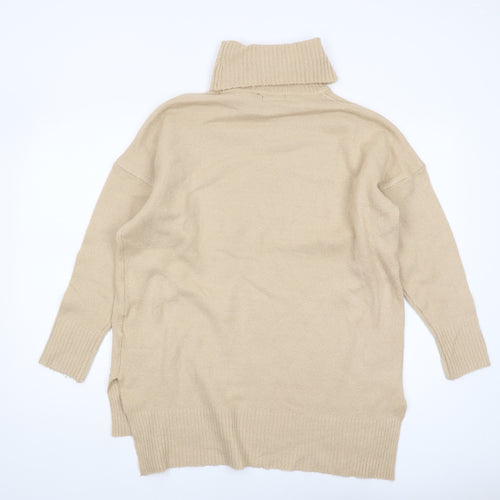 Brave Soul Women's Beige Roll Neck Jumper Size 8