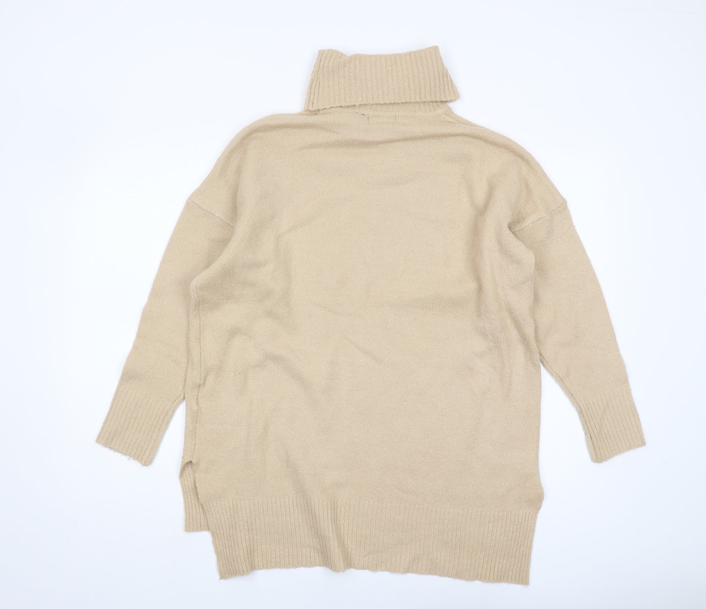 Brave Soul Women's Beige Roll Neck Jumper Size 8