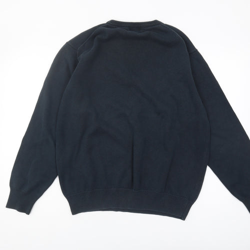 Gant Men's Black Cotton Pullover Jumper Size L