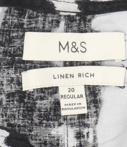 Marks and Spencer Women's Linen Rich Top - Size 20