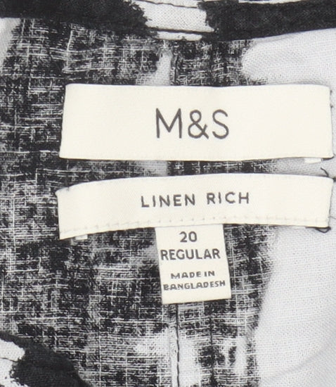 Marks and Spencer Women's Linen Rich Top - Size 20