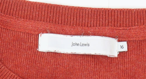 John Lewis Women's Red Pullover Jumper Size 16