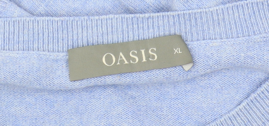 Oasis Women's XL Blue Bird Print Jumper, Crew Neck
