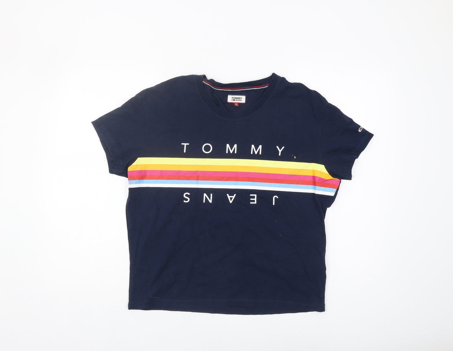 Tommy Jeans Women's Blue T-Shirt M Casual Retro Crew Neck