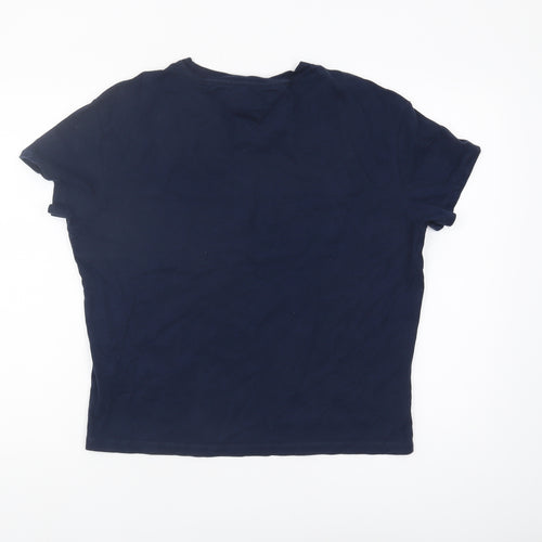 Tommy Jeans Women's Blue T-Shirt M Casual Retro Crew Neck