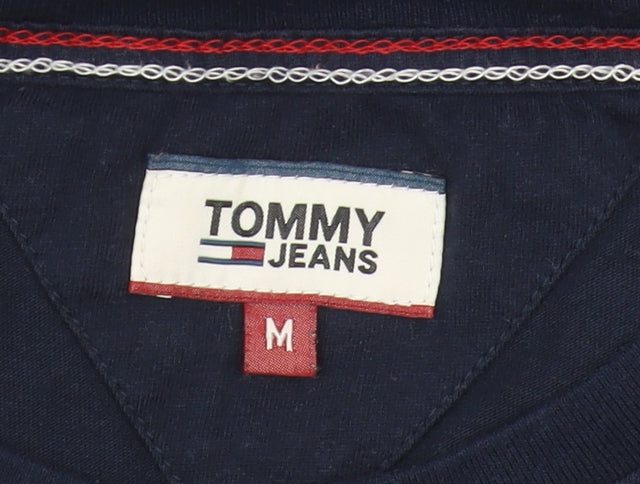 Tommy Jeans Women's Blue T-Shirt M Casual Retro Crew Neck