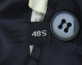 Jaeger Men's Blue Double-Breasted Wool Blazer 48S