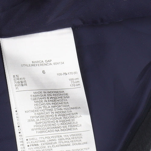 Gap Women Blue Blazer UK 10 Single-Breasted Regular Fit