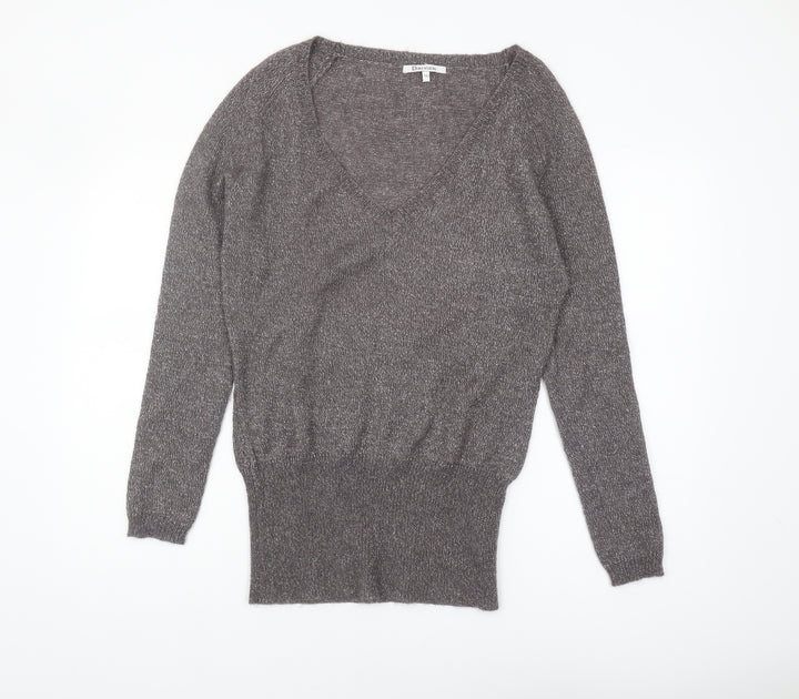 Dimension Women's Grey V-Neck Pullover Jumper