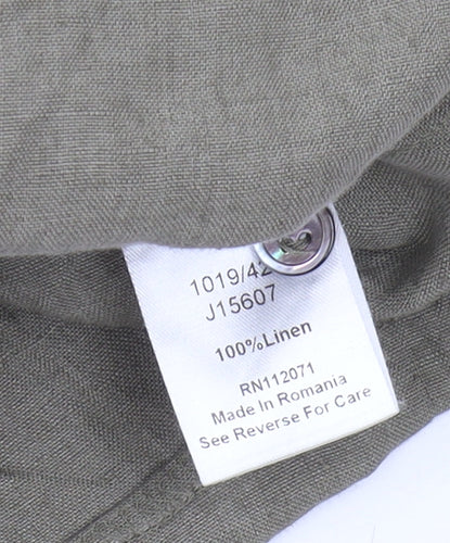 Jigsaw Women's Green Linen Shirt Dress Size 14