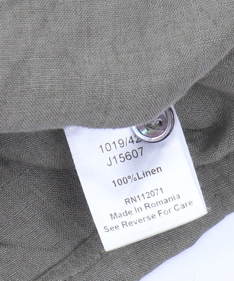 Jigsaw Women's Green Linen Shirt Dress Size 14