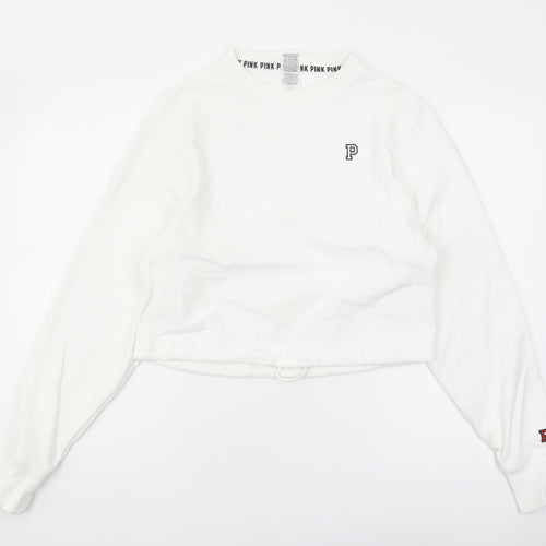 Victoria's Secret Pink Women's White XS Pullover Sweatshirt