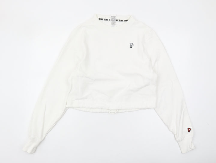 Victoria's Secret Pink Women's White XS Pullover Sweatshirt