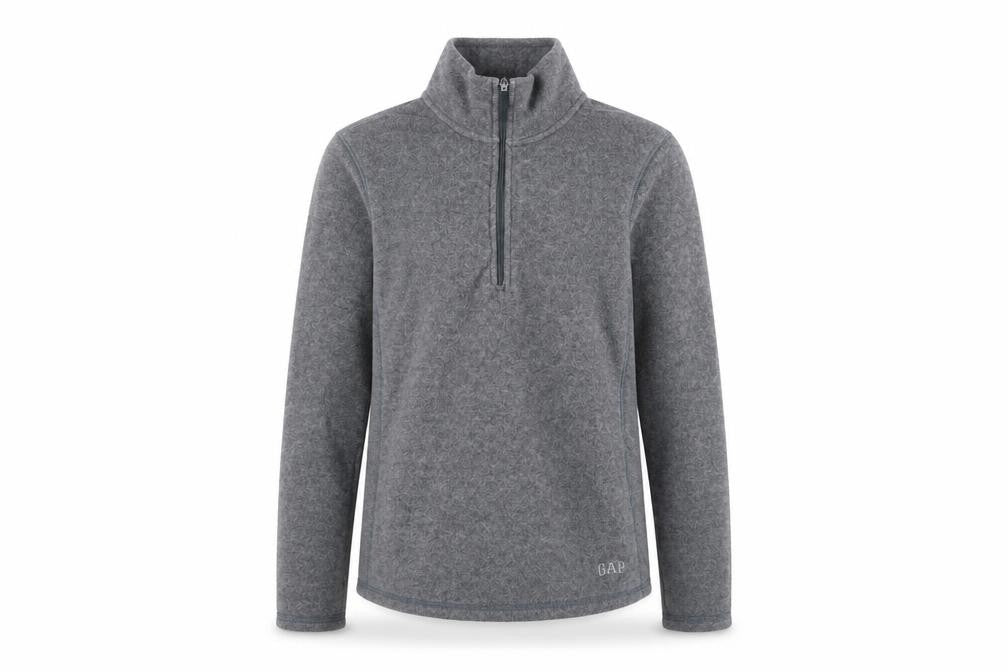 Front view of Gap Women's Grey 1/2 Zip Sweatshirt -, size S