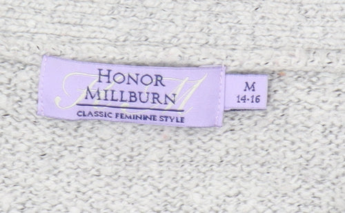 Honor Millburn Women's Grey V-Neck Cardigan M