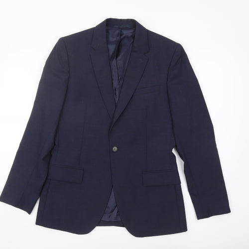 Reiss Men's Blue Slim Fit Blazer, Size 38, Business Jacket