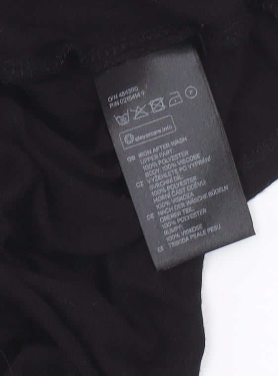 H&M Women's Black Lace Accent Short Sleeve T-Shirt