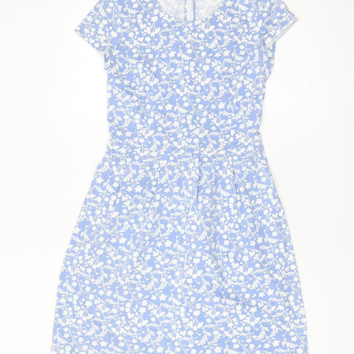 Hobbs Women's Blue Floral A-Line Dress, Size 8