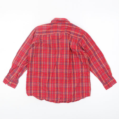 Adams Boys Red Plaid Button-Up Shirt, 8 Years - Casual Style