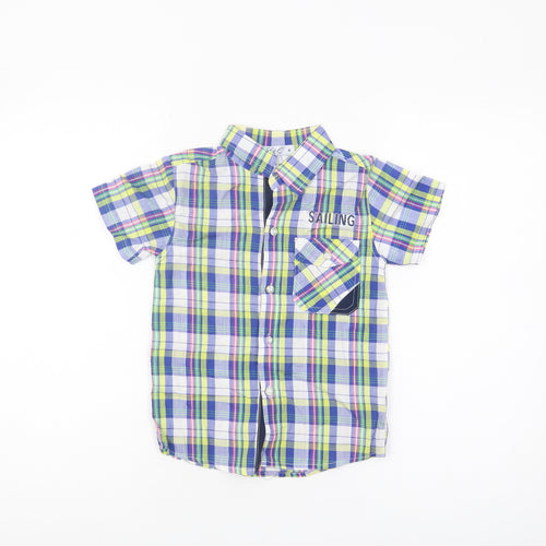 L&Q Boys Multicoloured Button-Up Shirt, Size 8, Nautical Theme