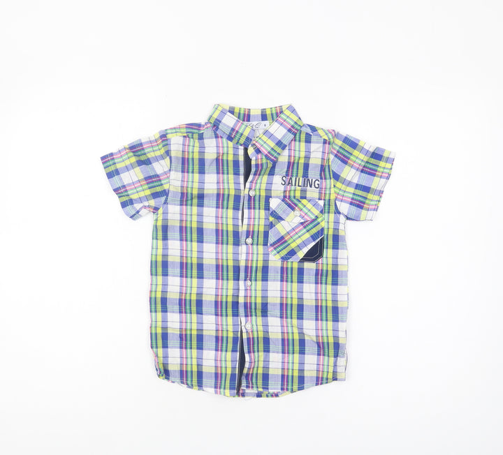 L&Q Boys Multicoloured Button-Up Shirt, Size 8, Nautical Theme