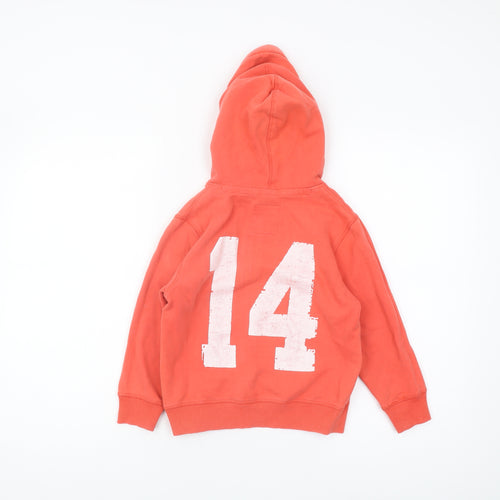 Next Boys Red Pullover Hoodie Size 5 Years with Logo