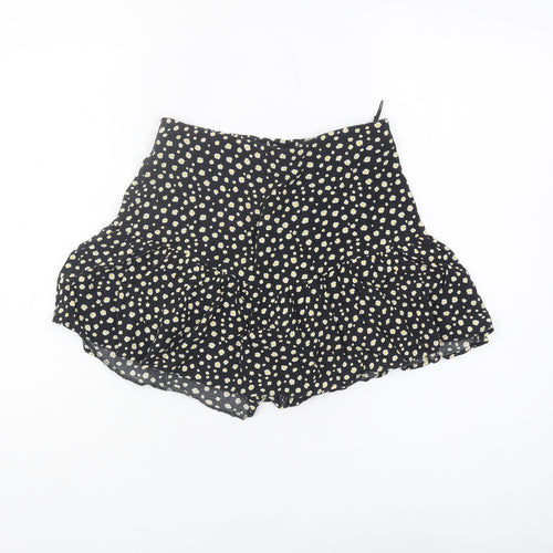 Zara Women's Black Floral XS Short Skirt