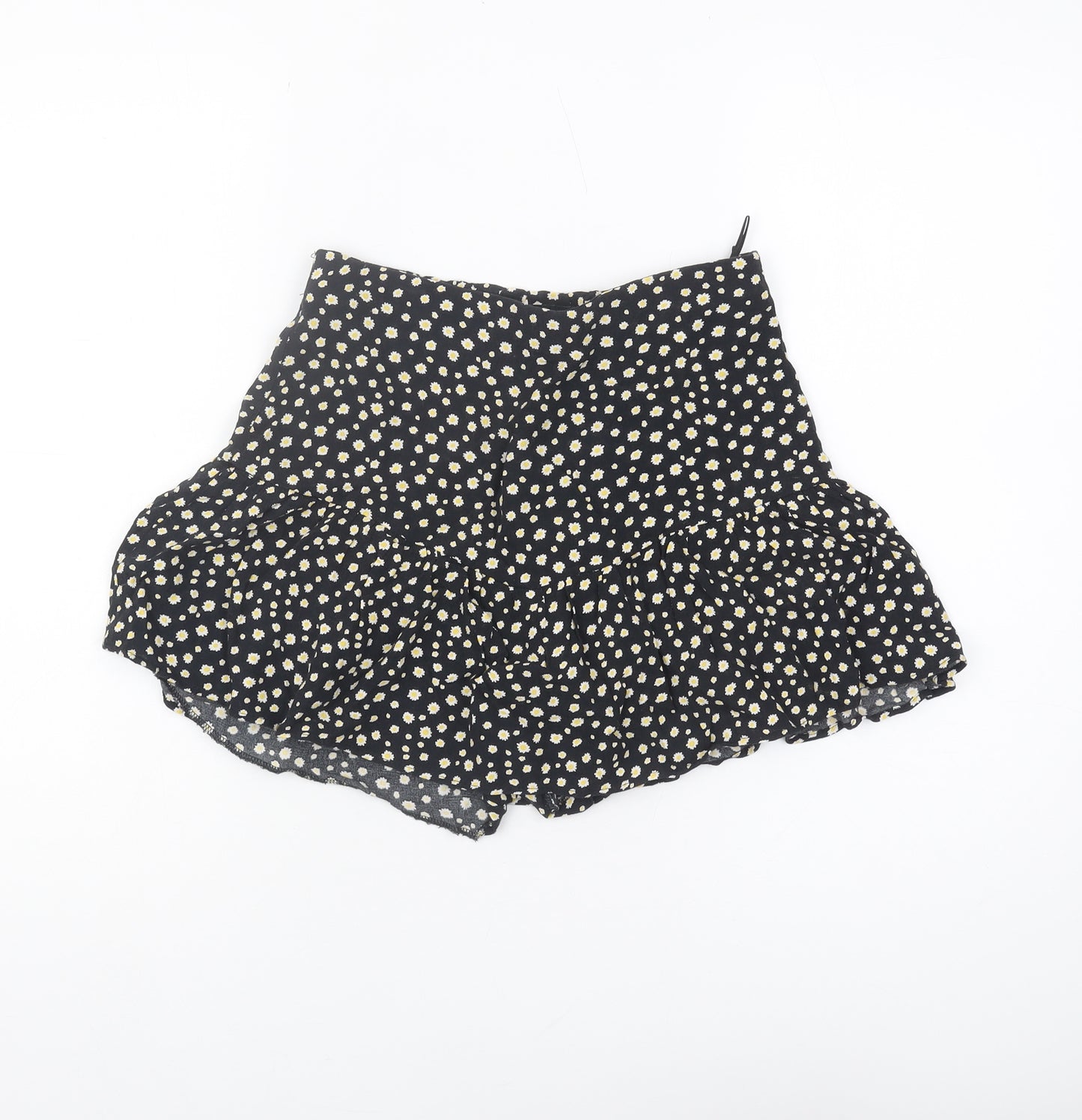 Zara Women's Black Floral XS Short Skirt