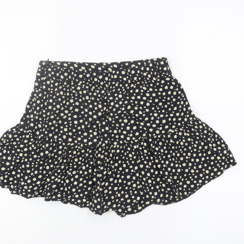 Zara Women's Black Floral XS Short Skirt