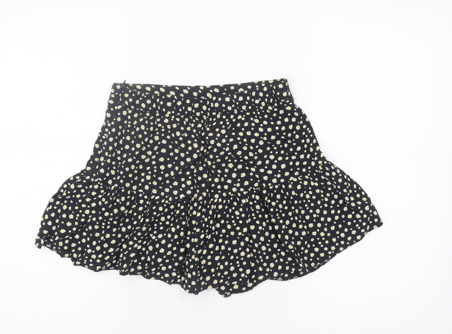 Zara Women's Black Floral XS Short Skirt