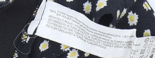 Zara Women's Black Floral XS Short Skirt