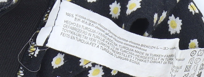 Zara Women's Black Floral XS Short Skirt