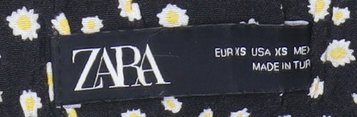Zara Women's Black Floral XS Short Skirt