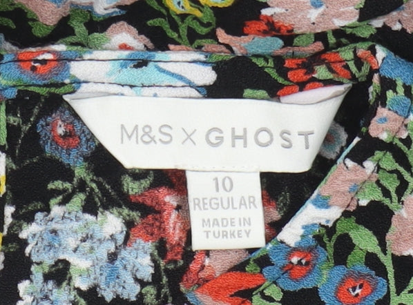 Marks and Spencer Women's Floral Puff Sleeve Dress Size 10