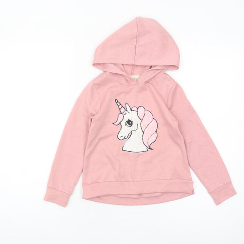 btween Girls Pink Unicorn Pullover Hoodie, Size 5 Years