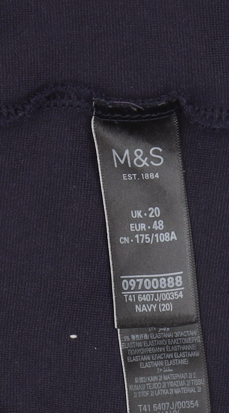 Marks and Spencer Women's Navy Top, Size 20