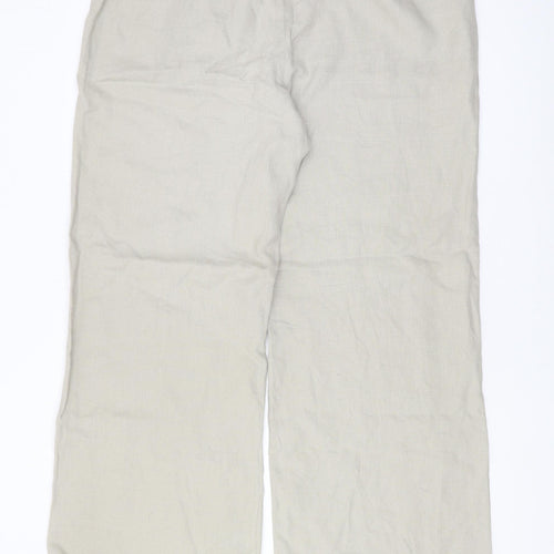 Planet Women's Beige Linen Trousers Size 14