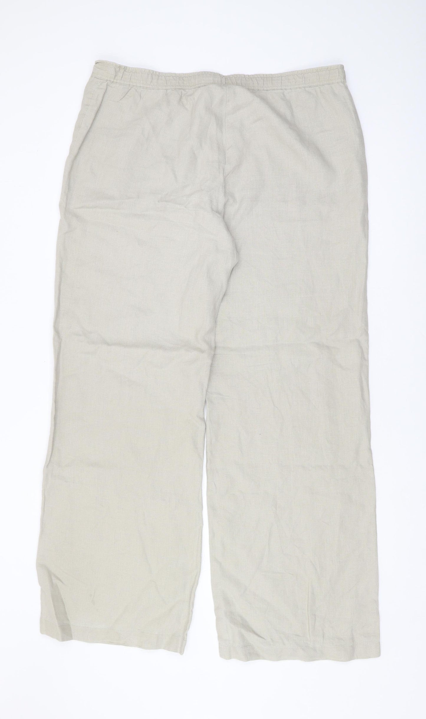Planet Women's Beige Linen Trousers Size 14