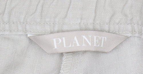 Planet Women's Beige Linen Trousers Size 14